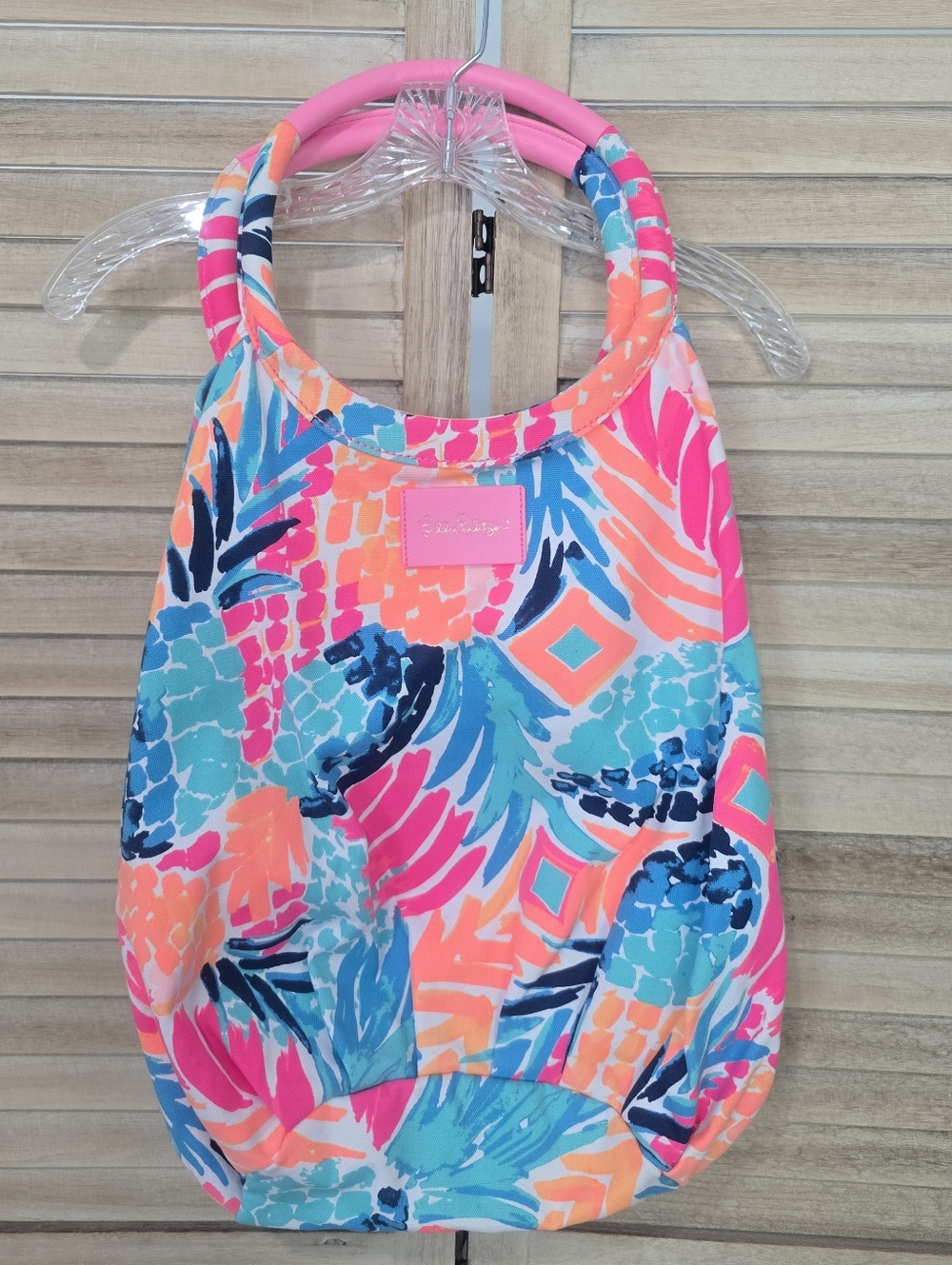 Lilly Pulitzer Bohemian Beach Shoulder Tote Goombay Smashed Pineapple Print